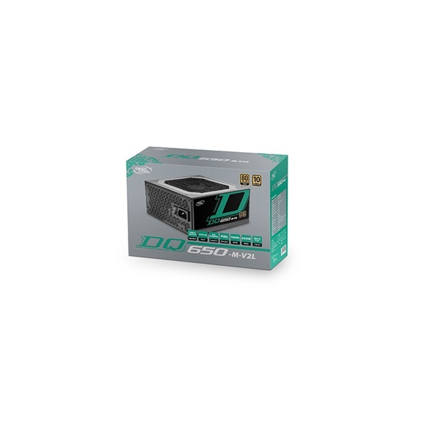 DeepCool Tápegység 650W - DQ650-M-V2L EU (80 Plus Gold, Aktív PFC, Full Moduláris, 12cm)