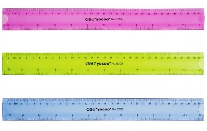 Deli 30cm-es BL hajlékony egyenes színes vonalzó