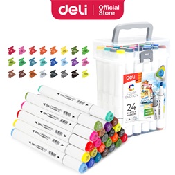 Deli Color Emotion 24 darabos kétvégű háromszög testű sketch markerkészlet