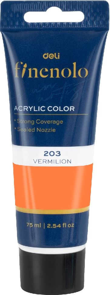 Deli Finenolo 75 ml cinóbervörös akrilfesték
