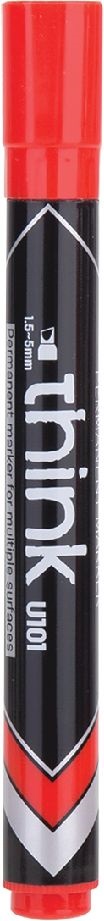 Deli Think 1,5-5,0 mm piros vágott hegyű permanent marker