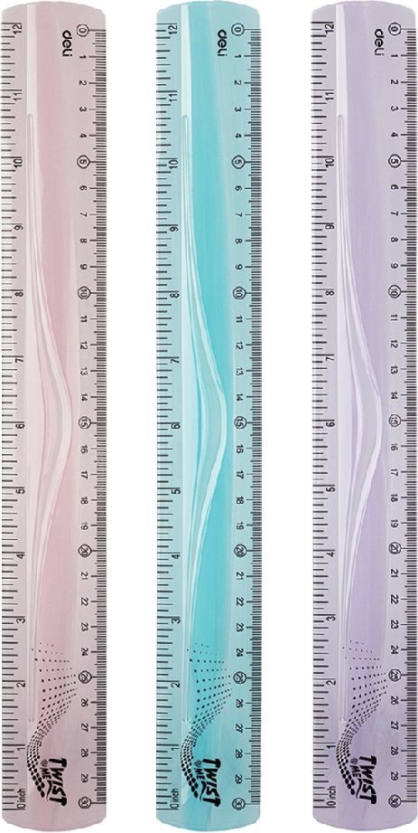 Deli Twist Me 30 cm-es egyenes vegyes színű hajlékony vonalzó