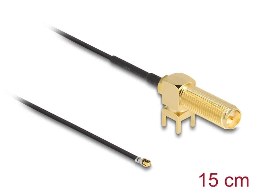 Delock 12032 15cm RP-SMA 90 PCB anya válaszfali csatlakozóval apa I-PEX Inc., MHF 4L-dugó 1.13 antenna kábel