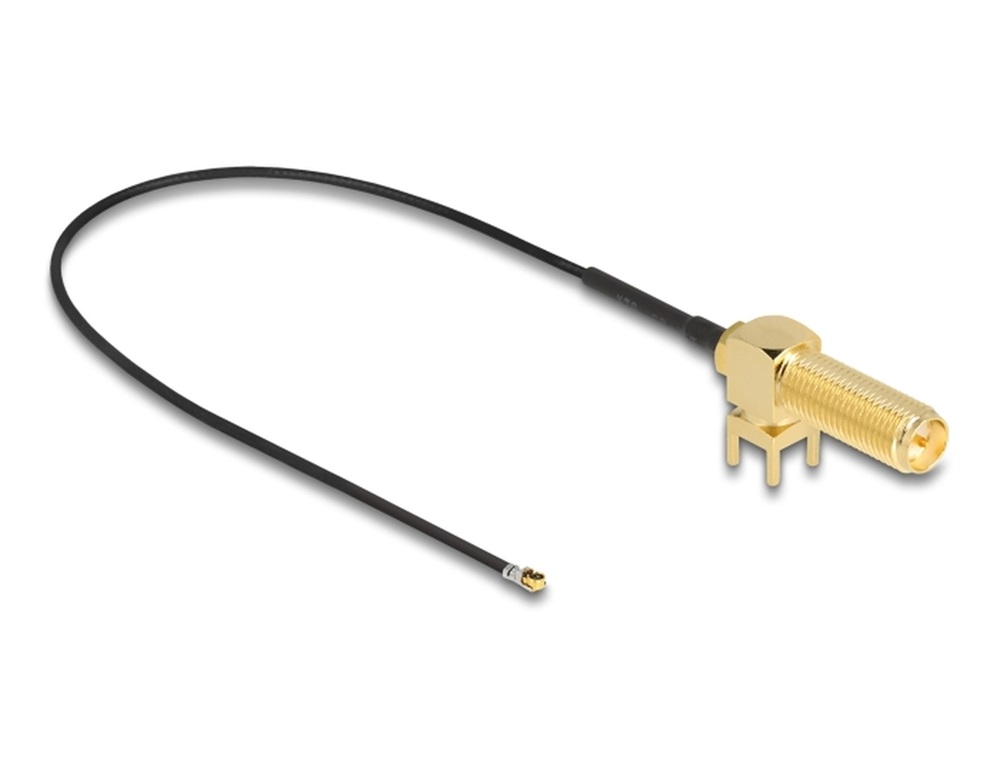 Delock 12033 25cm RP-SMA 90 PCB anya válaszfali csatlakozóval apa I-PEX Inc., MHF 4L-dugó 1.13 antenna kábel
