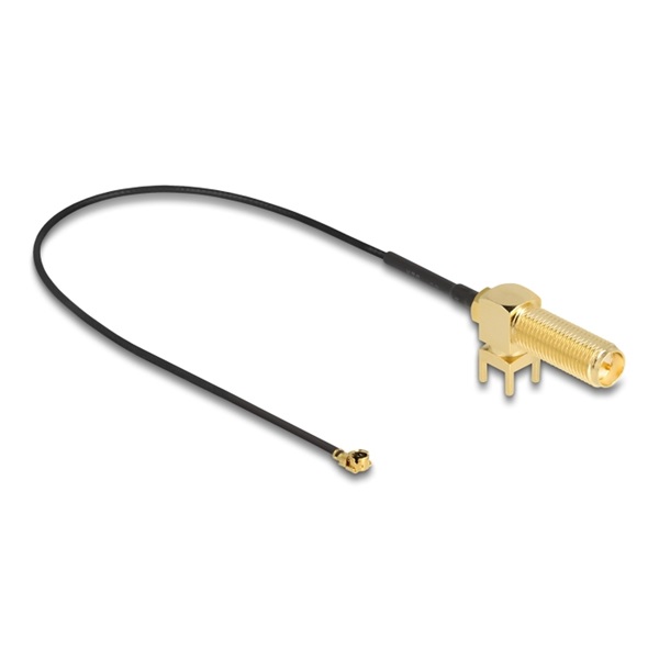 Delock 12036 25cm RP-SMA 90 PCB anya válaszfali csatlakozóval apa I-PEX Inc., MHF I-dugó 1.13 antenna kábel