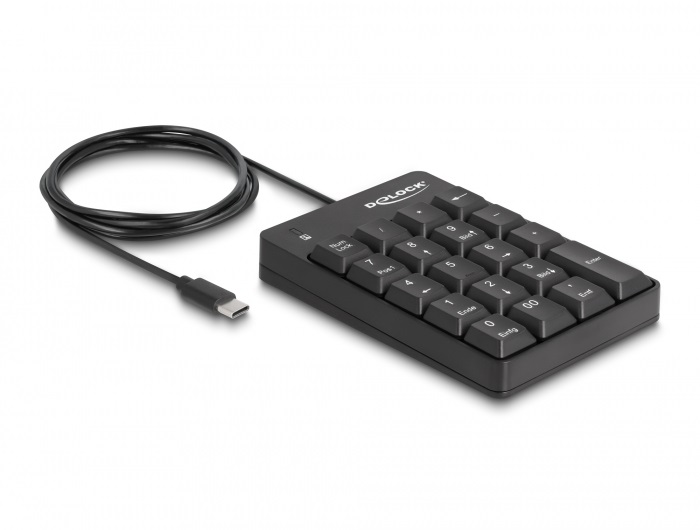 Delock 12108 USB Type-C -billentyűzet 19 billentyűvel (fekete)