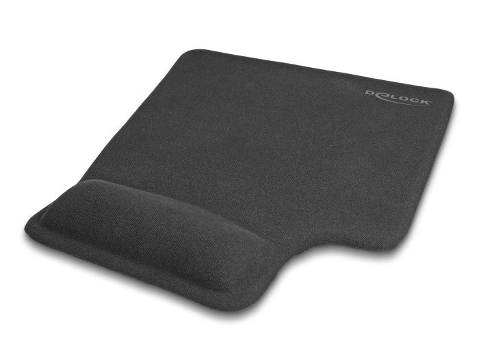 Delock 12111 Ergonomikus egérpad gél csuklótámasszal balkezes fekete