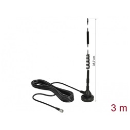 Delock 12427 LTE antenna SMA-dugó 5 dBi irányítatlan, rögzített, mágneses talppal és csatlakozókábellel (R