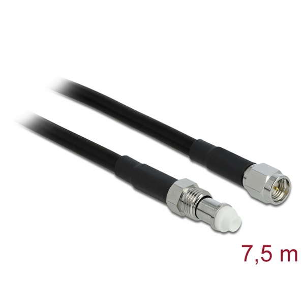 Delock 12450 Antenna Kábel FME Jack > SMA Plug RG-58 7.5 m