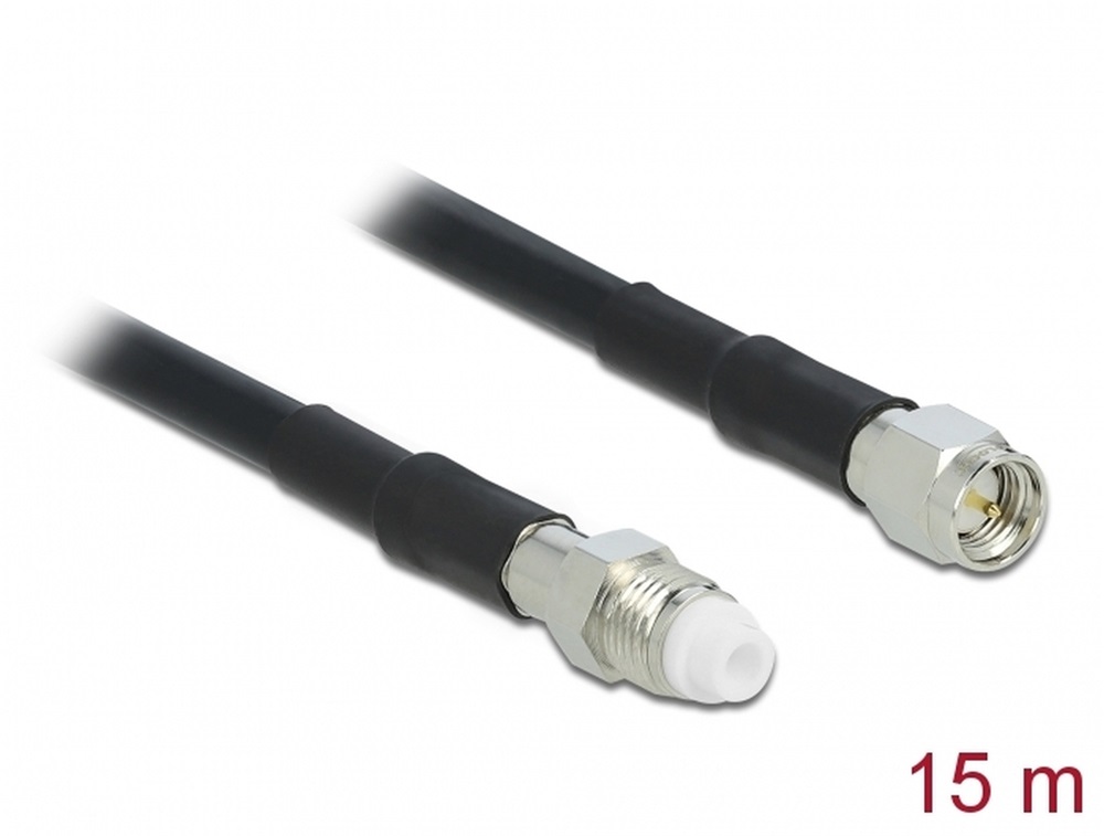 Delock 12452 Antenna Kábel FME Jack > SMA Plug RG-58 15 m