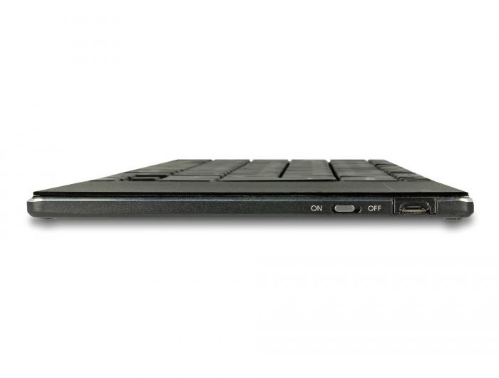 Delock 12454 NÉMET Vezeték nélküli billentyuzet okostévéhez és Windows PC-hez 6 mm-es sík érintopaddal
