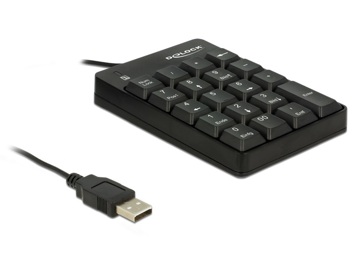 Delock 12481 USB fekete numerikus billentyűzet