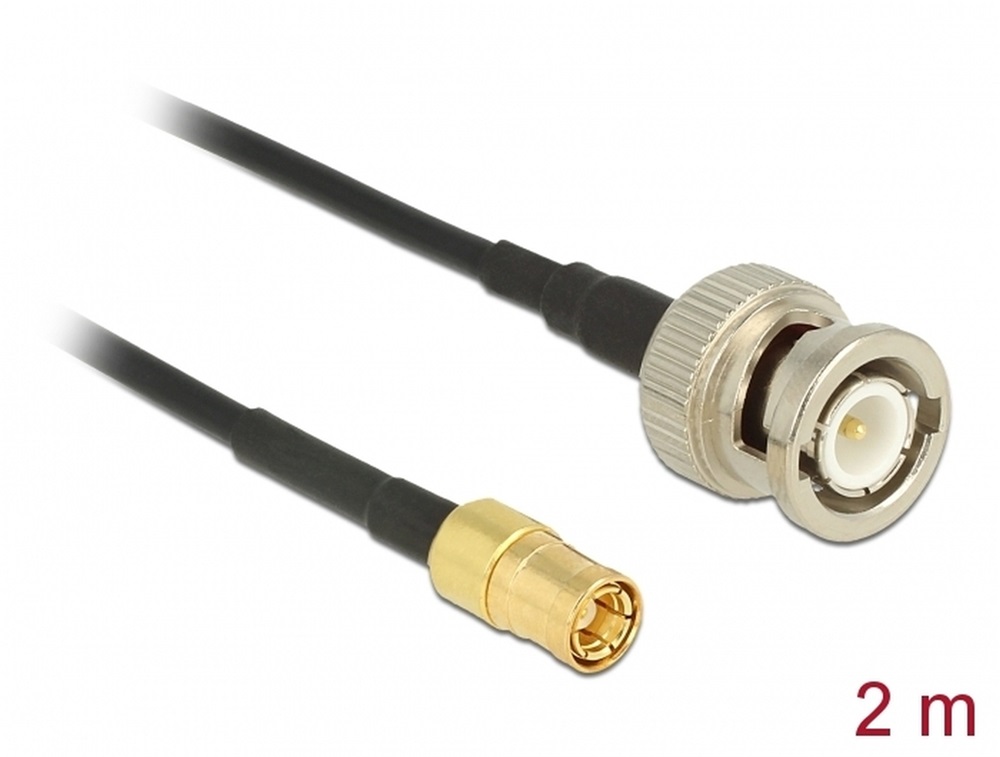 Delock 12497 Antenna Kábel BNC Plug > SMB Plug RG-174 2 m