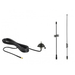 Delock 12582 LTE antenna SMA csatlakozóval 5 - 7 dBi fix, mindenirányú, szerelőalappal és csatlakozókábel