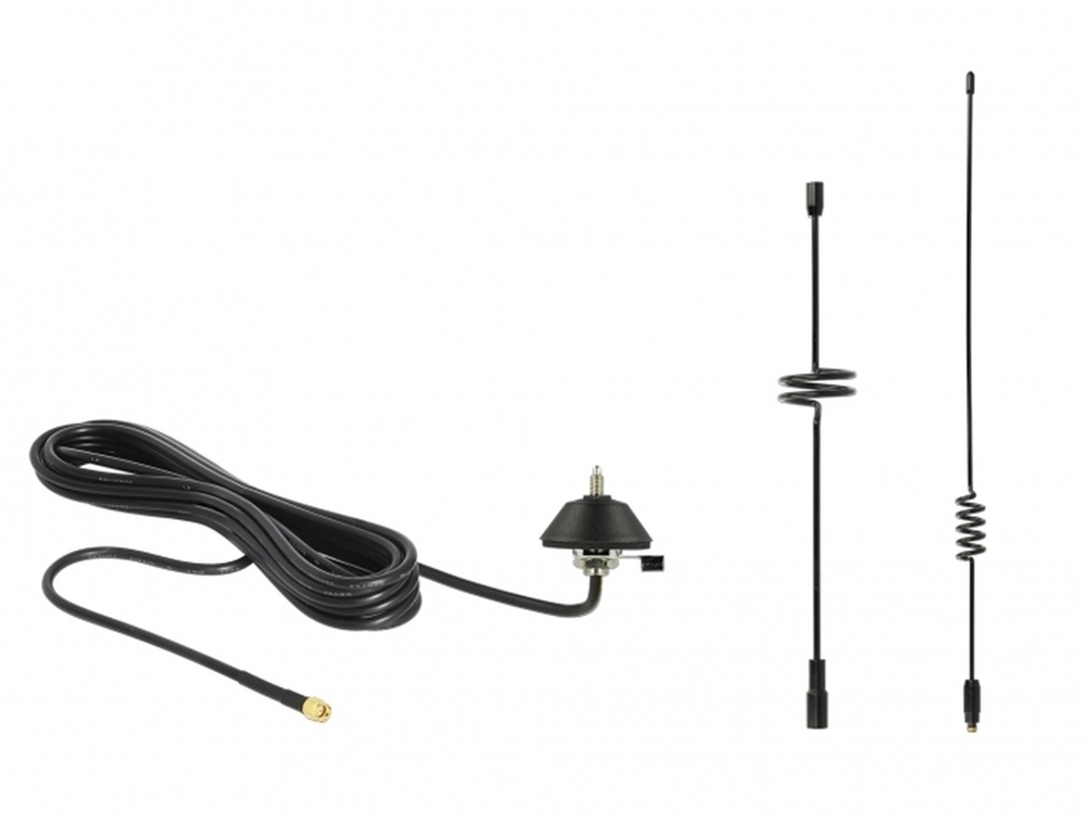 Delock 12582 LTE antenna SMA csatlakozóval 5 - 7 dBi fix, mindenirányú, szerelőalappal és csatlakozókábel