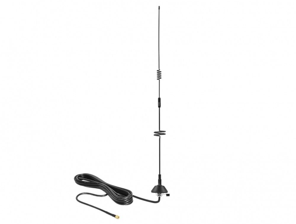 Delock 12582 LTE antenna SMA csatlakozóval 5 - 7 dBi fix, mindenirányú, szerelőalappal és csatlakozókábel