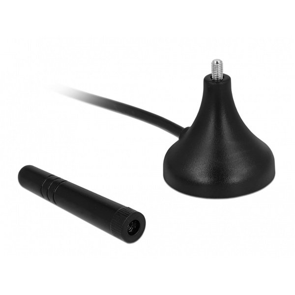 Delock 12583 LTE antenna SMA-dugó 1 - 2 dBi irányítatlan, rögzített, mágneses talppal és csatlakozókábelle
