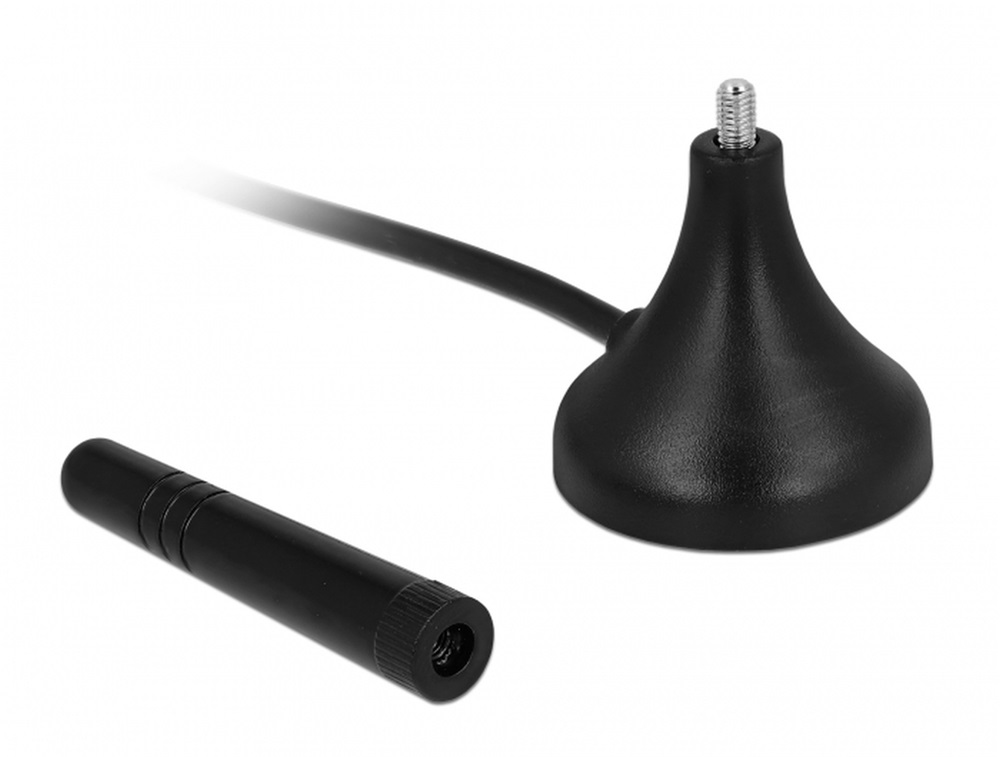Delock 12583 LTE antenna SMA-dugó 1 - 2 dBi irányítatlan, rögzített, mágneses talppal és csatlakozókábelle