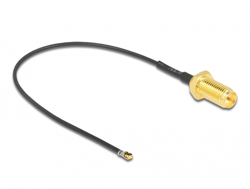 Delock 12654 Antenna kábel RP-SMA anya válaszfali csatlakozóval apa MHF 4L LK-dugó 1.37 10 cm menethossz