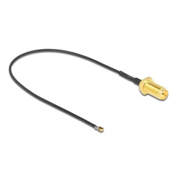 Delock 12656 Antenna kábel RP-SMA anya válaszfali csatlakozóval apa MHF 4L LK-dugó 1.37 20 cm menethossz