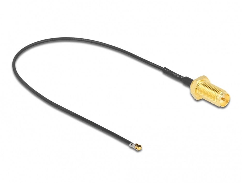 Delock 12656 Antenna kábel RP-SMA anya válaszfali csatlakozóval apa MHF 4L LK-dugó 1.37 20 cm menethossz