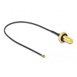 Delock 12657 Antenna kábel RP-SMA anya válaszfali csatlakozóval apa MHF 4L LK-dugó 1.37 20 cm menethossz