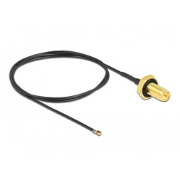 Delock 12661 Antenna kábel RP-SMA anya válaszfali csatlakozóval apa MHF 4L LK-dugó 1.37 50 cm menethossz