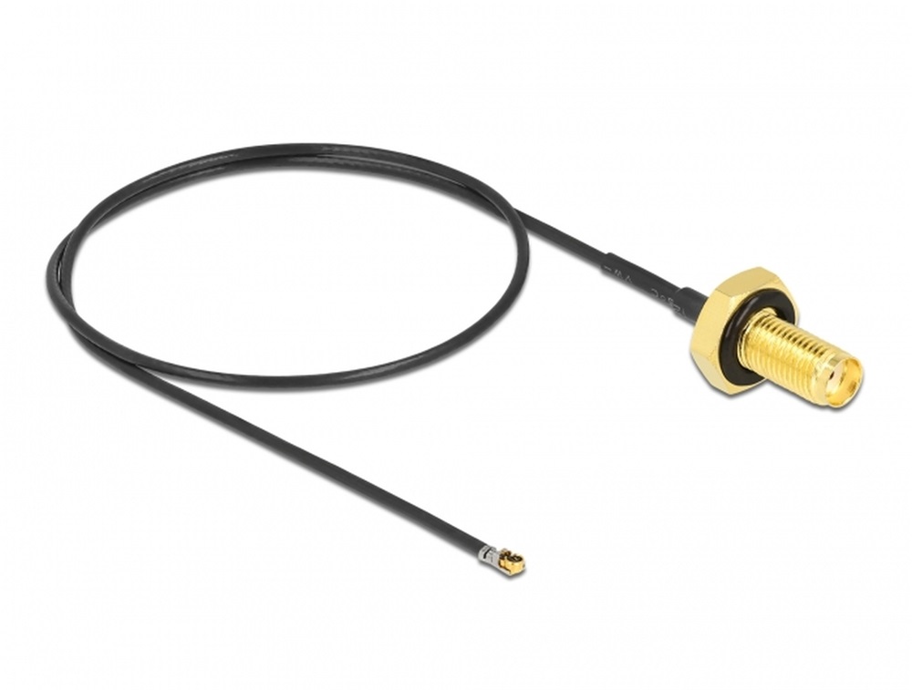 Delock 12665 Antenna kábel SMA anya válaszfali csatlakozóval apa MHF 4L LK-dugó 1.37 35 cm menethossz 10