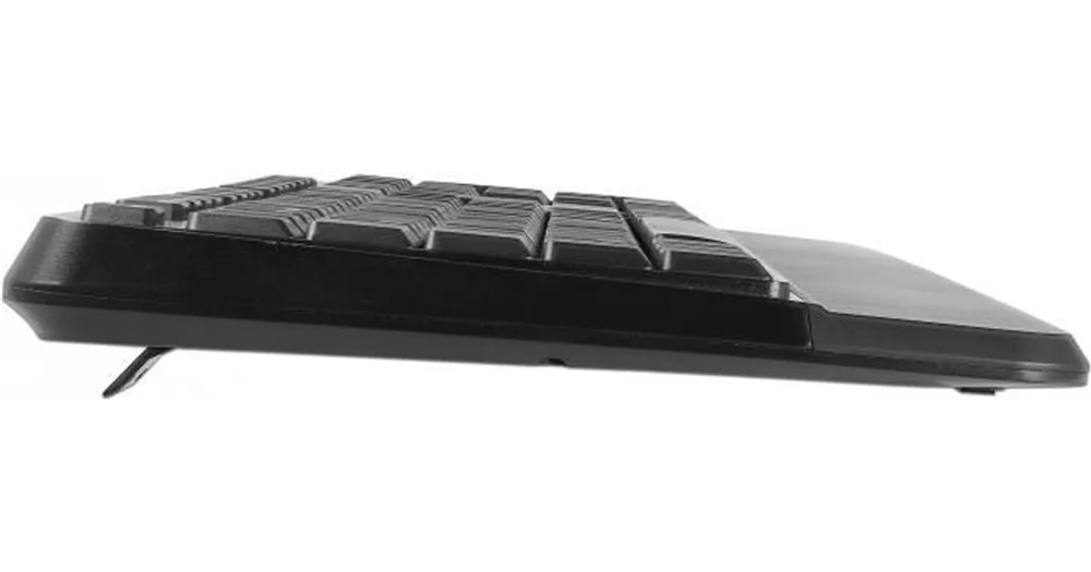 Delock 12674 NÉMET Vezetéknélküli fekete (csukló pihentetovel) USB klaviatúra és egér készlet 2,4 GHz