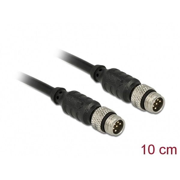 Delock 12688 M8 érzékelő / működtető kábel 6 tűs apa 6 tűs apa vízhatlan 10 cm Delock