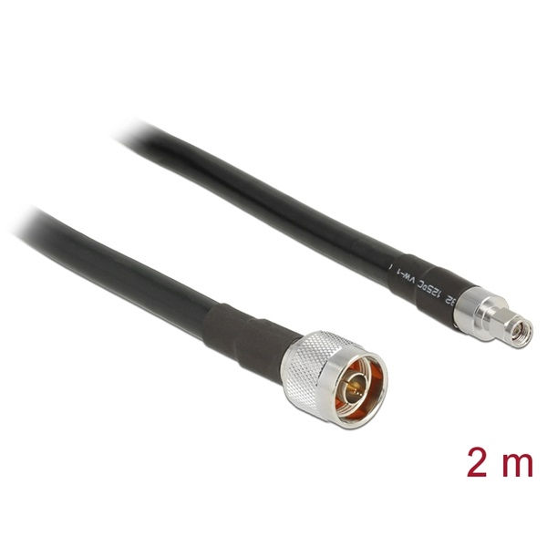 Delock 13020 Antennakábel N-dugó > RP-SMA-dugó CFD400 LLC400, 2 m, alacsony veszteség