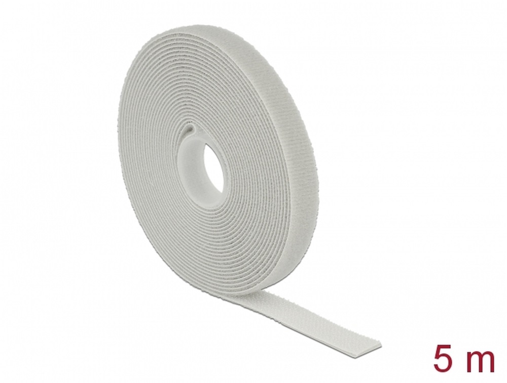 Delock 18276 Hurkolható rögzítők, 5 m x 13 mm (H x Sz) tekercs, szürke