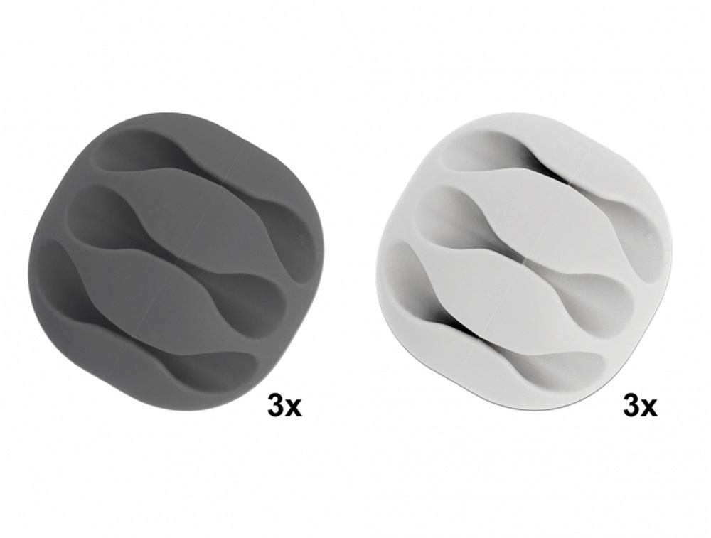 Delock 18297 Kábeltartó három kábelrendezovel 6 darabos készlet