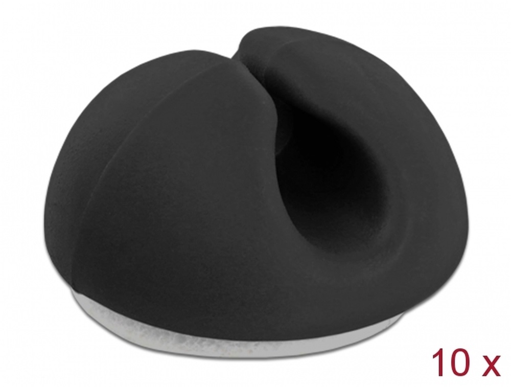Delock 18343 Kábeltartó mini szett 10 darabos fekete