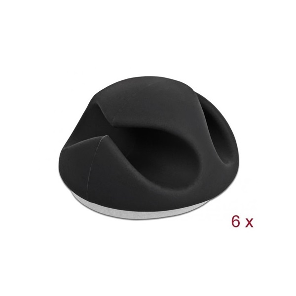 Delock 18344 kábeltartó fekete 6db