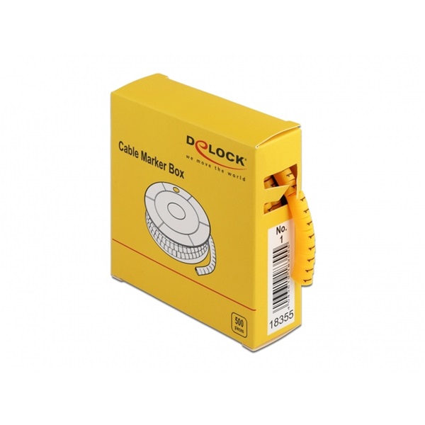 Delock 18355 500 db. sárga kábeljelző doboz No. 1