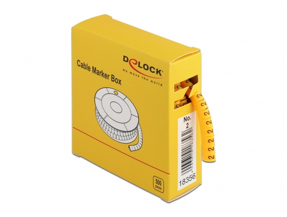 Delock 18356 500 db. sárga kábeljelző doboz No. 2