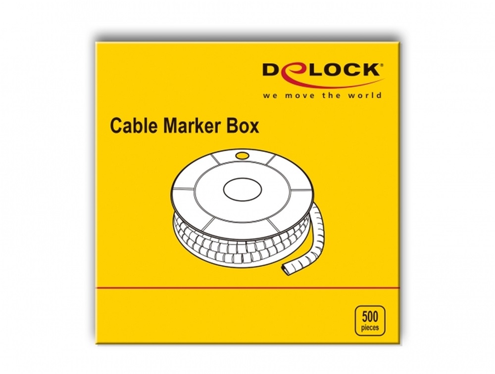 Delock 18359 500 db. sárga kábeljelző doboz No. 5
