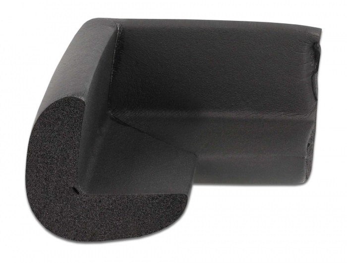 Delock 18396 56x56x33mm fekete öntapadós habszivacs sarokvédő