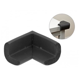 Delock 18398 70x67x35mm fekete öntapadós habszivacs sarokvédő