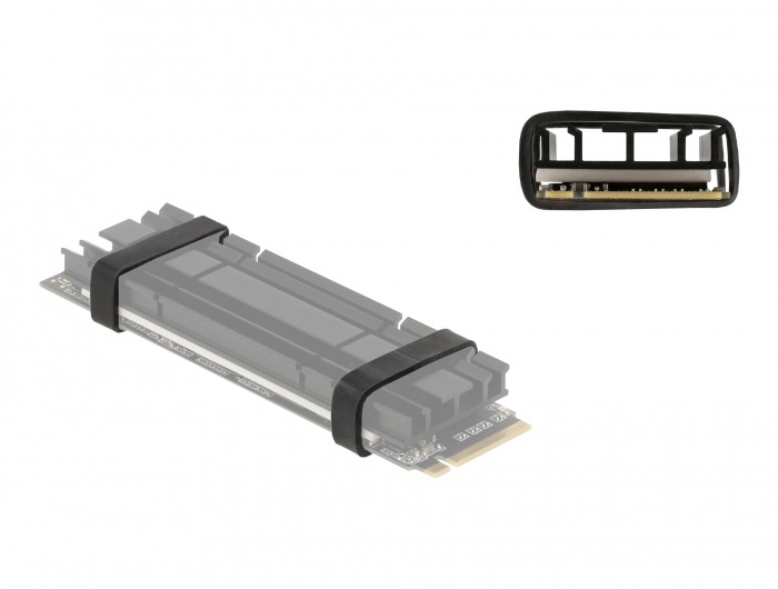 Delock 18409 M.2 SSD és hűtőborda rögzítő 10db-os fekete gumi gyűrű