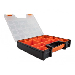 Delock 18420 312x272x60mm 14 rekeszes narancs-fekete rendező doboz