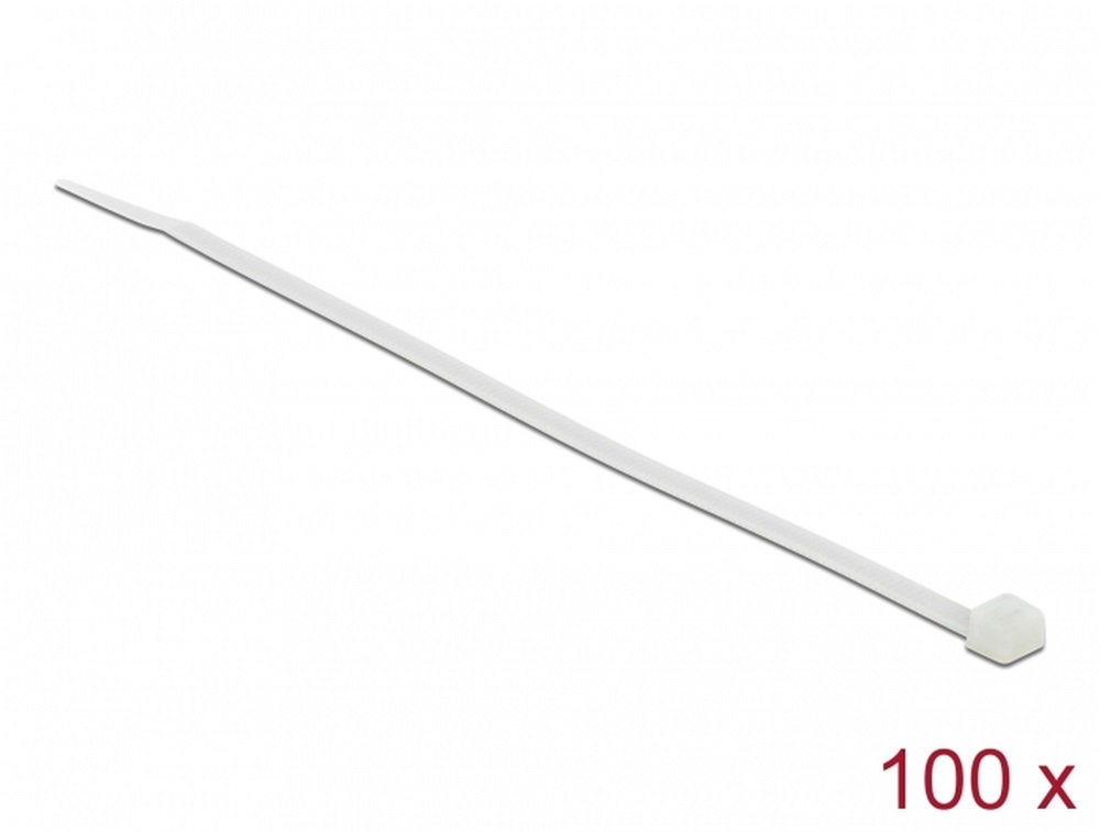 Delock 18606 áttetsző kábelkötözők L 200 x W 3.6 mm 100 db