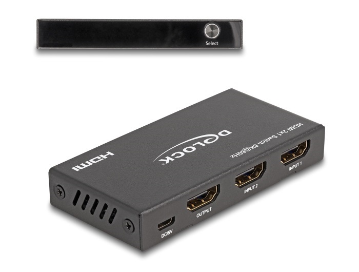 Delock 18607 2xHDMI in/1xHDMI out 8K 60 Hz HDMI HUB