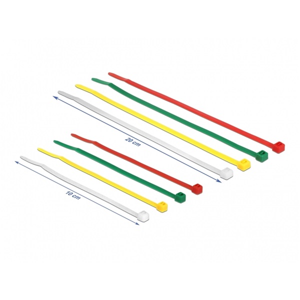 Delock 18628 színes kábelkötözők, 100 x 2.5 mm + 200 x 3.6 mm 200 darab