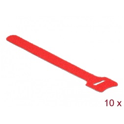 Delock 18689 Hurkolható rögzítok, 150 mm x 12 mm (H x Sz), 10 darab, piros