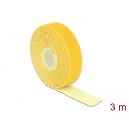 Delock 18738 Hurkolható rögzítok, 3 m x 20 mm (H x Sz) tekercs, sárga