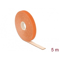 Delock 18743 Hurkolható rögzítok, 5 m x 13 mm (H x Sz) tekercs, narancssárga