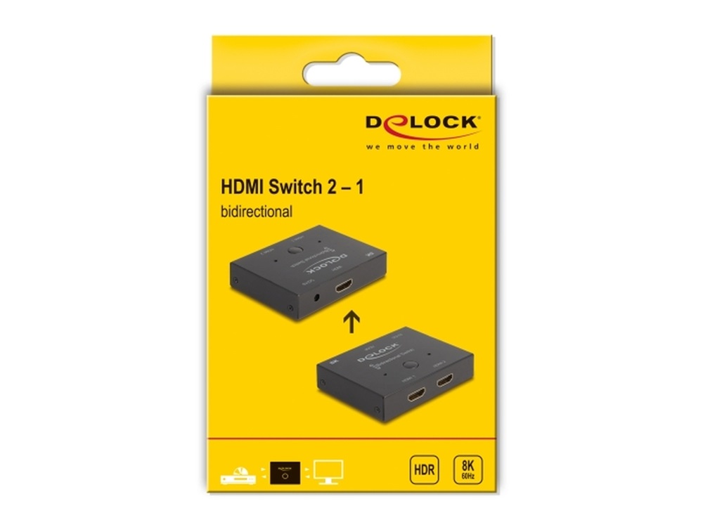 Delock 18776 HDMI 2 - 1 kapcsoló kétirányú 8K 60 Hz