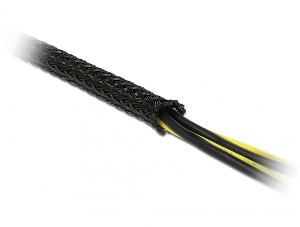 Delock 18851 Fonott kábelharisnya nyújtható 5 m x 25 mm fekete